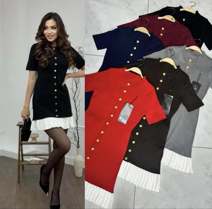 Черное повседневное платье