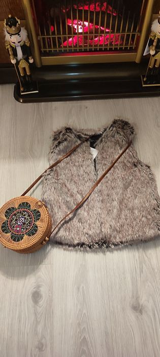 Vestuta/ bolero blană imitație iepure, extrafină la atingere, S-M