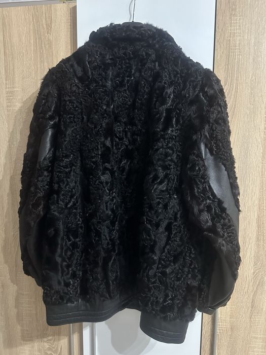 Кожено яке с естествен косъм от норка