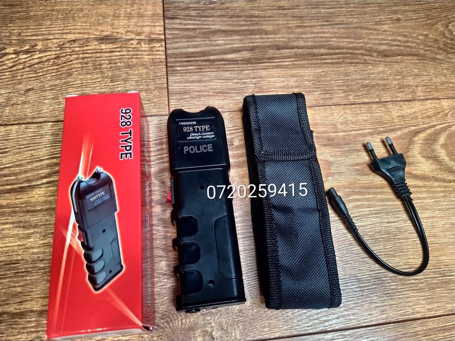 Electrosoc Police  Pentru Autoaparare cu Lanterna + Husa TW-928, 150000W
