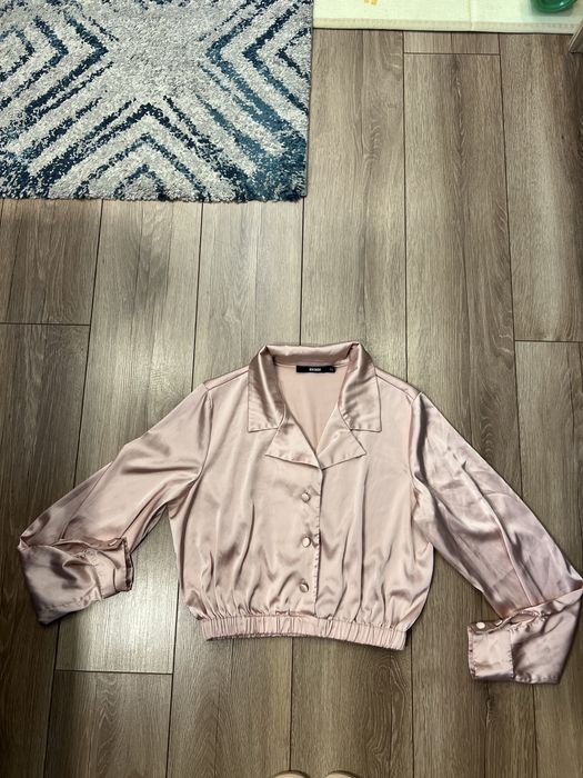 Сатенена розова риза