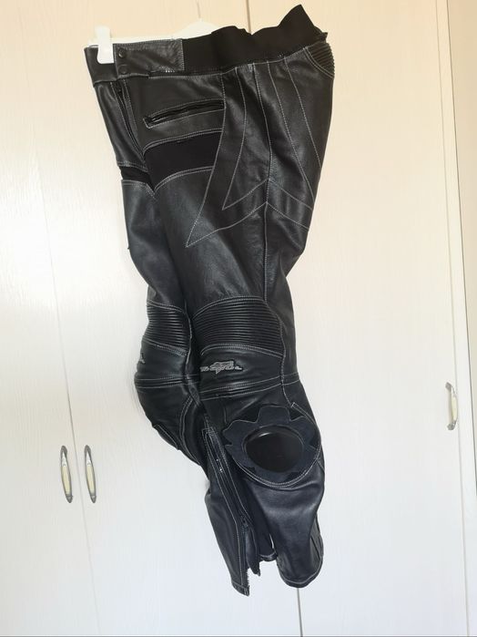 Pantaloni moto piele Tschul Slider 54 L Xl touring motocicleta kevlar
