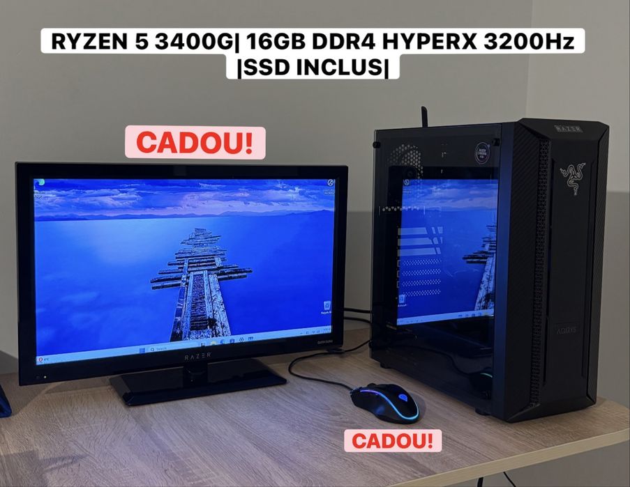 OFERTA! Setup PC Gaming Ryzen 5 | 16GB RAM | Monitor + Mouse + Antena