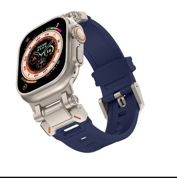 Силиконовый чёрный, оранжевый,серый ремешок для apple watch ultra