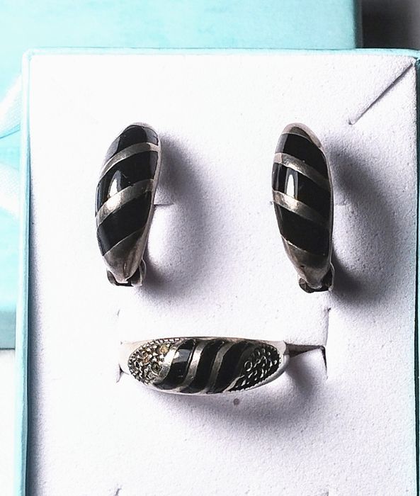 Винтажный комплект с ониксом