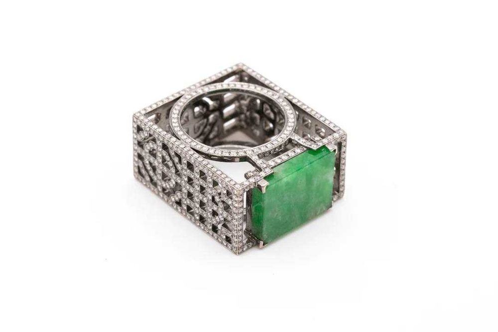 Кольцо Мишель Обамы с нефритом