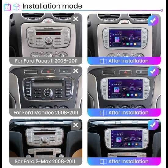 7-инчова мултимедия за FORD Mondeo, Focus S-Max, C-Max, Galaxy CARPLAY