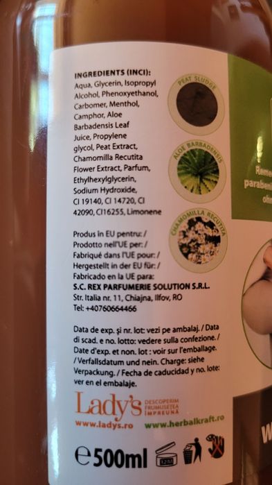 Vând gel antireumatic Puterea Calului cu nămol sapropelic