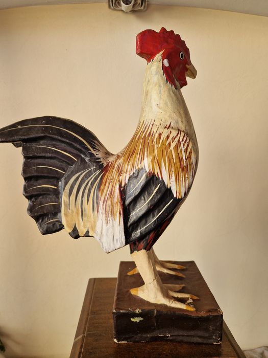 Страхотна голяма антикварна фигура- Папие Маше