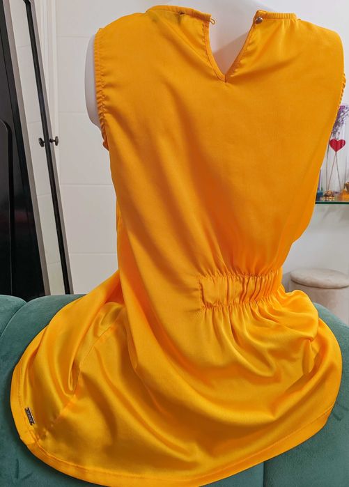 Bluză în colț, Yellow Dream, satinată - Top Secret, Mărimea 40