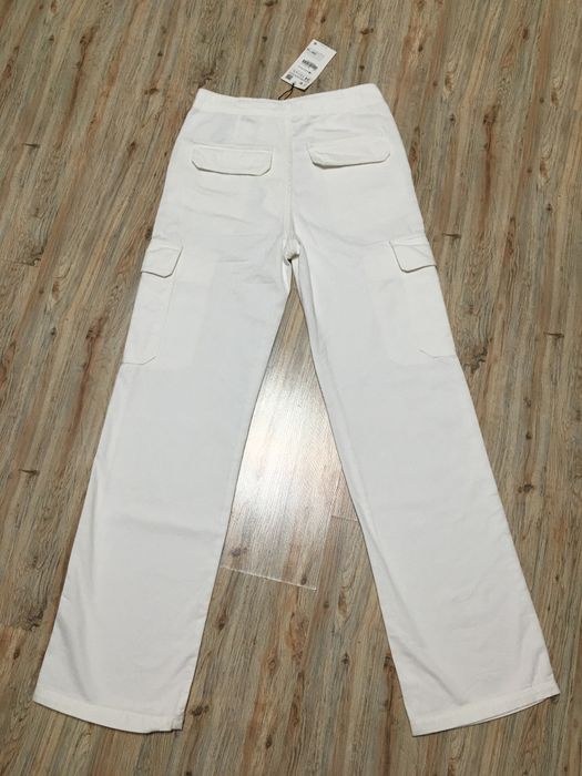 Blugi albi cargo Zara