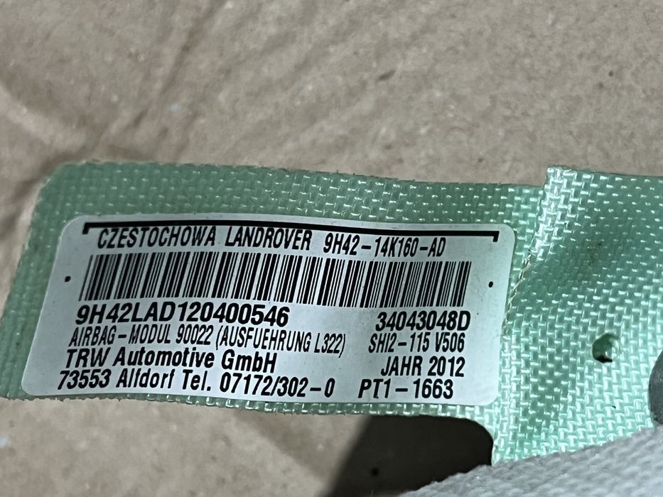 Airbag Cortina Stanga / Dreapta Land Rover Vogue L322