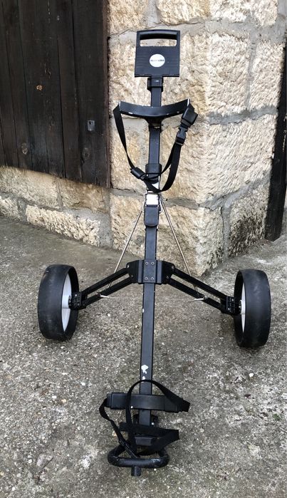 Английски Комплект голф стикове в калфа за голф и сгъваема количка