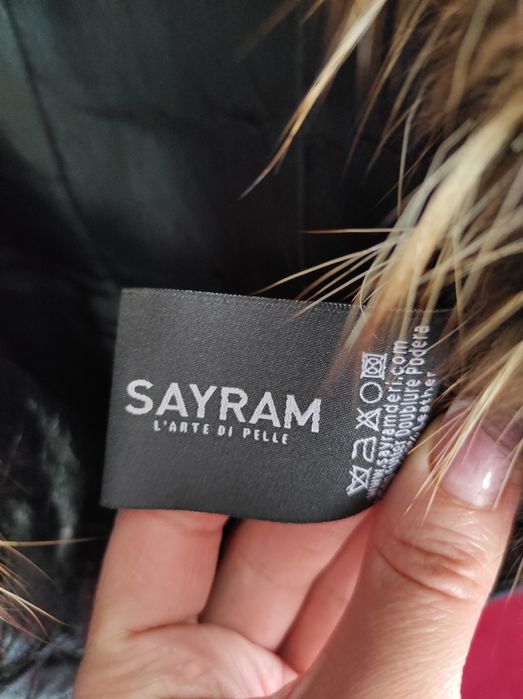 Мутоновая шуба воротник енот