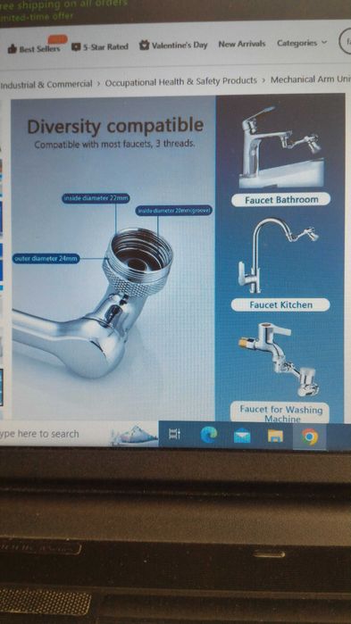 Extensie brat rotativ 1080 grade baterie baie,bucatarie,metal