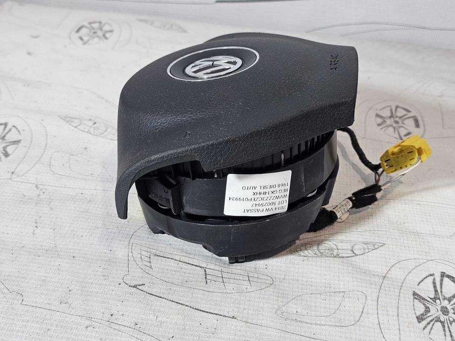 Airbag volan șofer Volkswagen Passat CC / CC / Passat B7 / Tiguan / Golf 6 2008-2016 2014 2.0 TDI Cod OEM: 3C8880201AA, 3C8 880 201 AA (5E3)