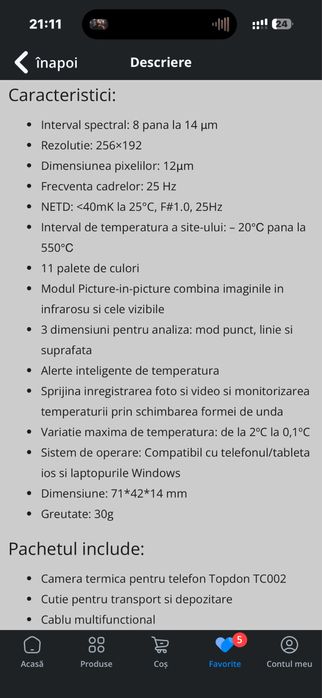 Camera termica TopDon pt Iphone