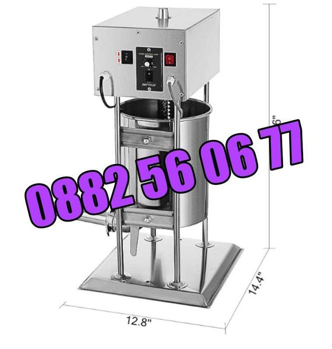 Електрическа пълначка за месо 15 литра с педал, пълначка за кайма