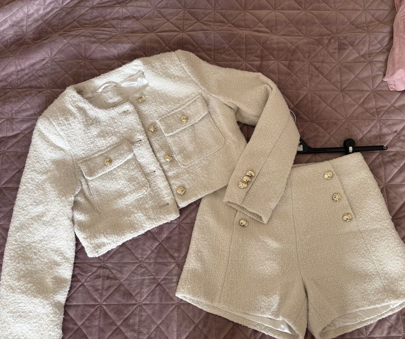 Бял сет букле New Yorker