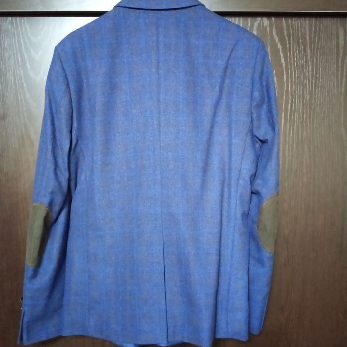 Пиджак синий с заплатками