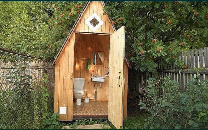 Уличный Деревянные туалет для дачи