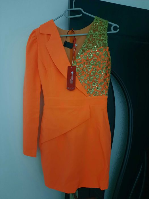 Rochie corai/portocaliu