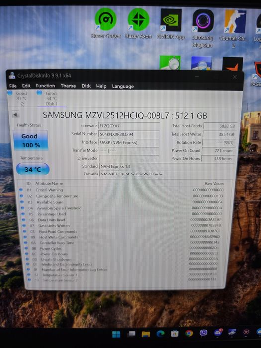 6900mb/s SSD 512GB Samsung pm9a1 DRAM PCIe 4.0 x4 980Pro