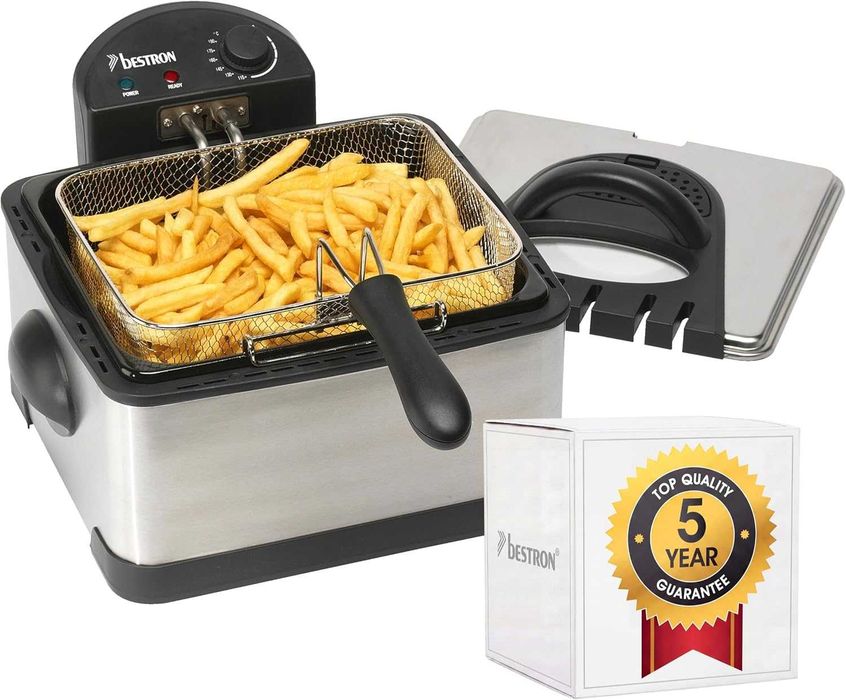 Фритюрник Bestron Family DF402B, 4.5 литра, 3 кошници,  2000 W