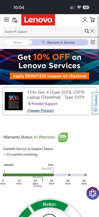 Като Нов 14'FHD+IPS Touchscreen/Ryzen 5 Pro-7540u/Lenovo Thinkpad T14s Gen4/16GB LPDDR5x/256GB SSD/Гаранция 30 Месеца