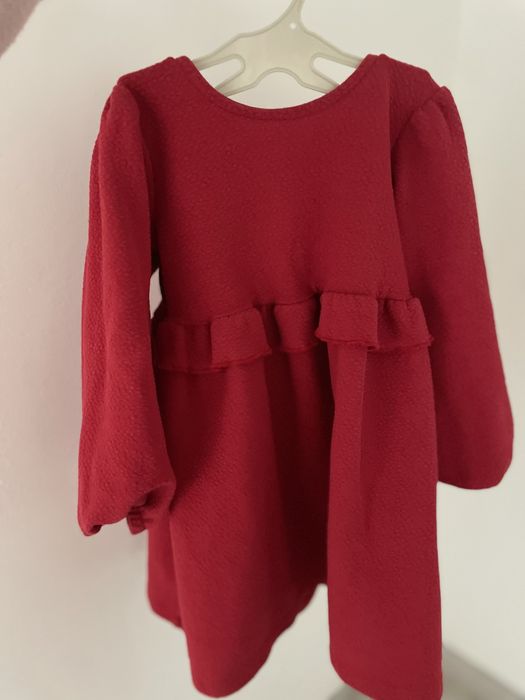 Rochita H&M si salopeta rosie, marime 98