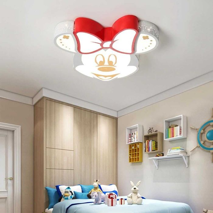 ЛЕД LED Детска таванна лампа полилей Мини Маус анимация дистанционно