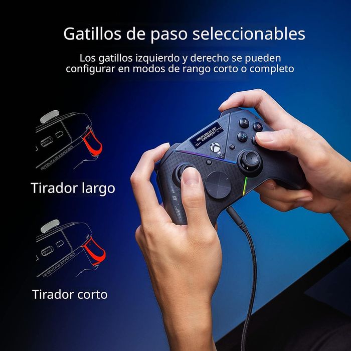 Controler Gaming ASUS ROG RAIKIRI PRO, Afisaj OLED,Conectivitate Tri-Mod, PC Si Xbox, Negru,sigilat