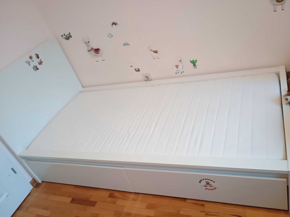 MALM високо легло 90x200 с 2 кутии за съхранение от ИКЕА