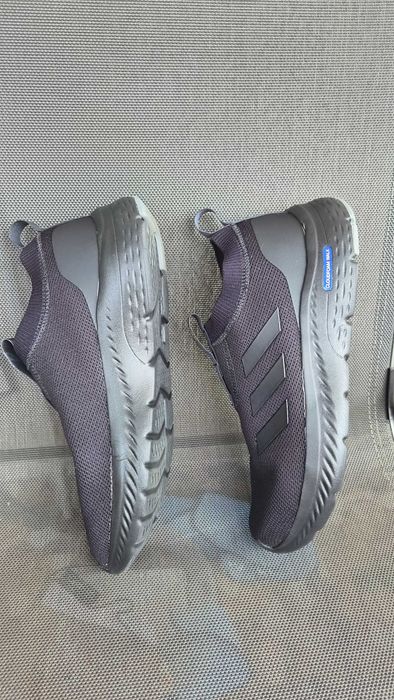 adidas Sportswear, Pantofi slip-on de plasa cu logo, Negru, Marime	44 2/3 EU