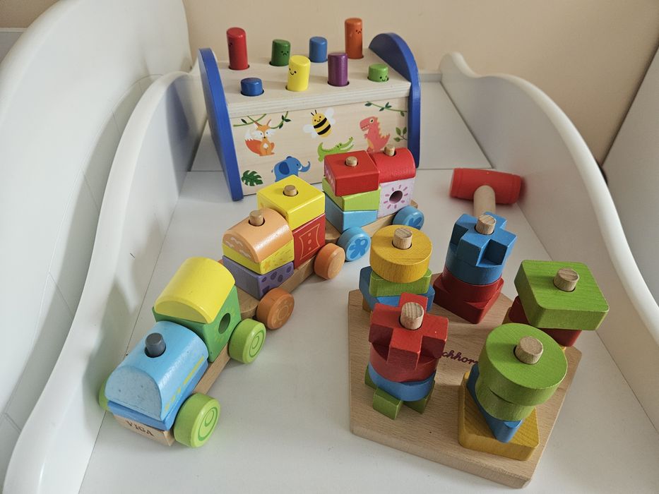 3бр Дървени играчки, сортери