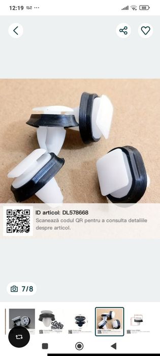 Clipsuri pentru fixarea tapițeriei interioare pe portierele auto