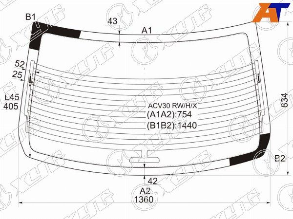 Стекло заднее с обогревом TOYOTA CAMRY 01-06 Toyota Camry