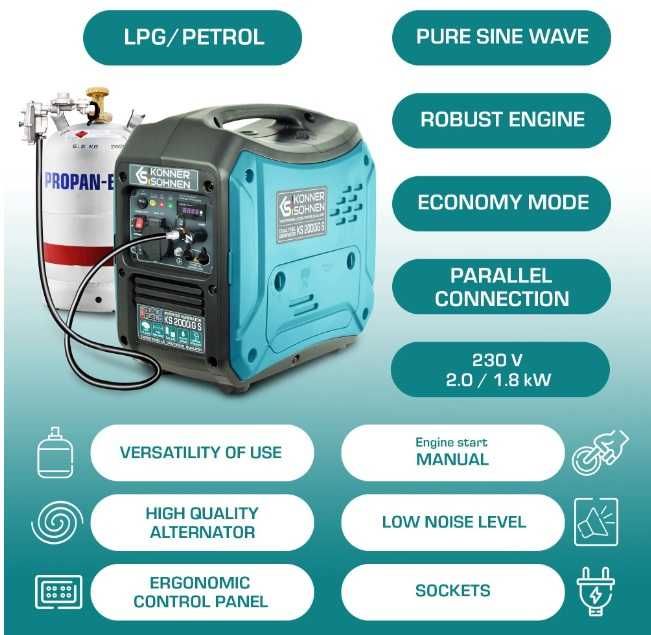 Инверторен електрически генератор 2000 W