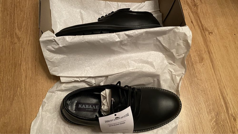 НОВИ Мъжки Обувки КАВАЛЕР 100% Естествена кожа