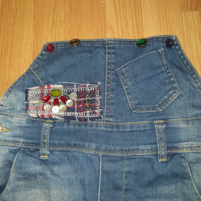 Pantaloni salopeta boyfriend blugi Desigual dama
