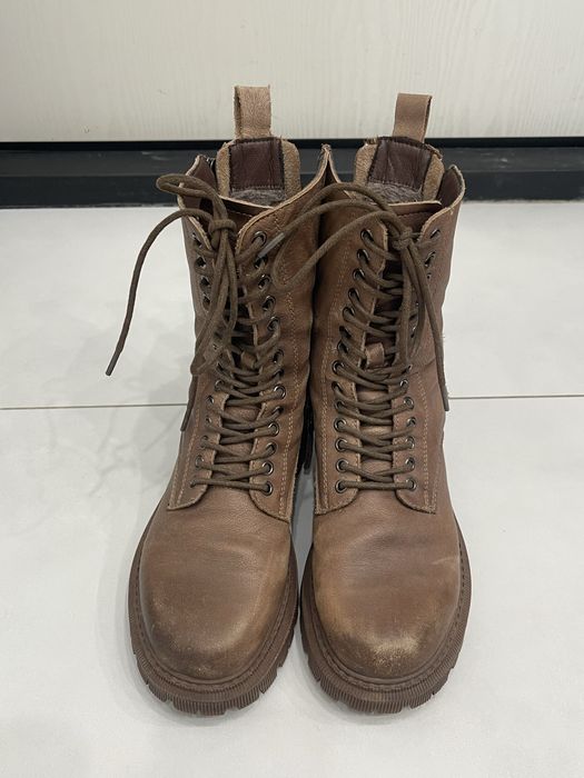 Кожанные зимние сапоги