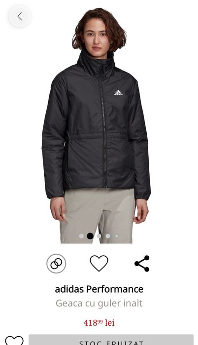 Vand geaca cu guler înalt Adidas Performance