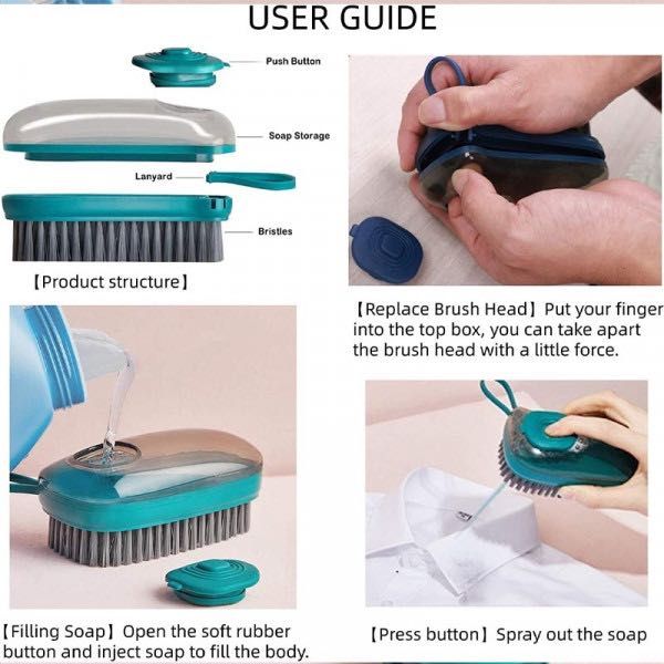 Четка с контейнер за препарати - за пране на килими