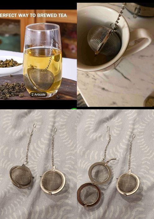 Bile de ceai pentru infuzie, inox, set 2 bucăți