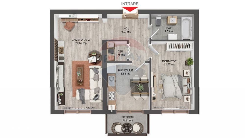 Apartament  NOU LA CHEIE cu 2 camere de vânzare