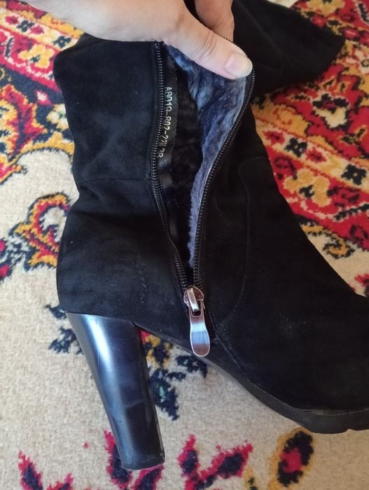 Сапоги зимние замшевые