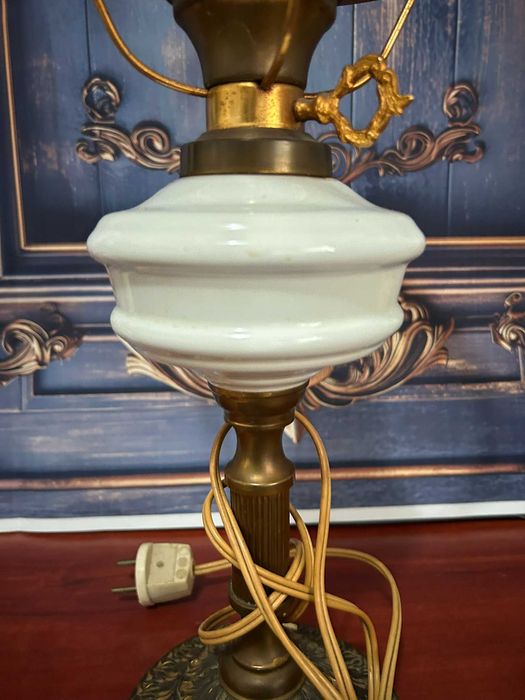 DN308 Lampa electrica 45 cm h 20 cm diametru opalina si 13cm d baza