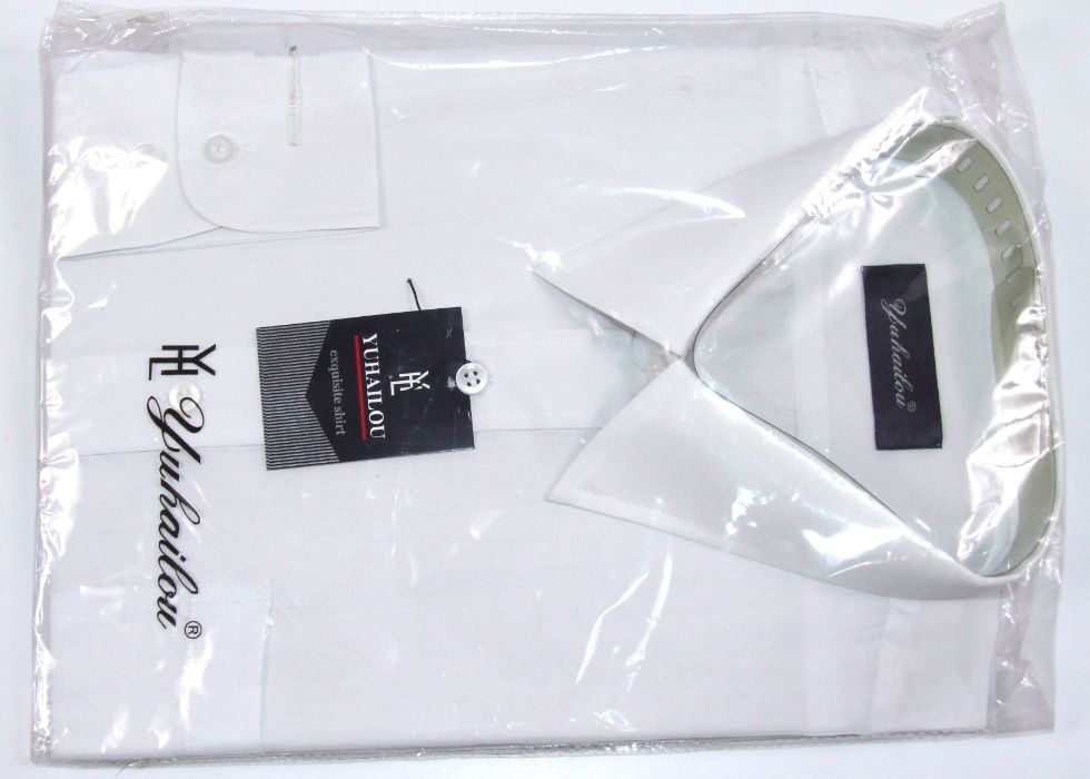 2 CAMASI barbatesti DE LUX, mâneca lunga, mas. 45-46, NOI (sigilate)