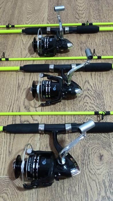 SET 3 Lansete FIBRA PLINA 3.0m WINDBLADE + 3 Mulinete SAIMINO X6000 7