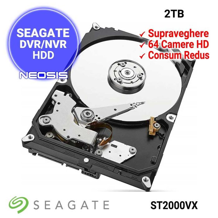 HDD intern Seagate SkyHawk 2TB 5400rpm, SATA3 (ST2000VX017),sigilat